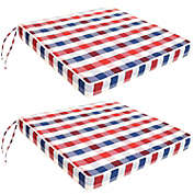 Sunnydaze 2 Square Outdoor Seat Cushions with Ties - Americano