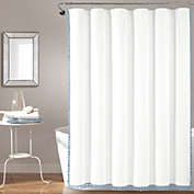 Boho Melora Tassel Yarn Dyed-ECO-FRIENDLY Recycled Cotton Shower Curtain Blue Single 72X72