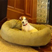 Majestic Pet Product 52-Inch Micro Suede Waterproof Bagel Dog  Bed - Sage