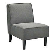 Slickblue Single Fabric Modern Armless Accent  Sofa Chair with Rubber Wood Legs -Gray