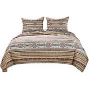 Barefoot Bungalow Phoenix Quilt And Pillow Sham Set - Twin 68x88", Tan
