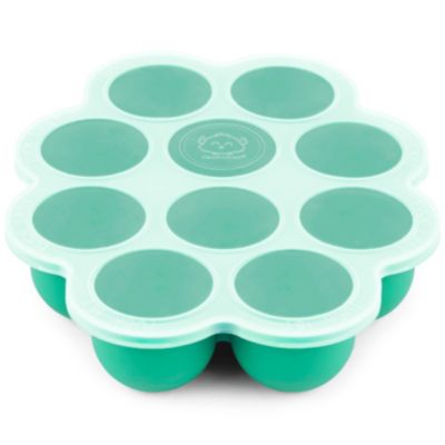 KeaBabies Silicone Baby Food Freezer Tray with Clip-on Lid, Dishwasher, Microwave, BPA-Free Baby Food Storage (Alpine Green)
