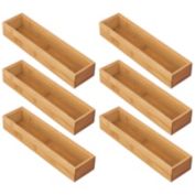 mDesign Bamboo Office Drawer Organizer Tray