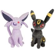 Pokemon Espeon and Umbreon Plush Cat Stuffed Animals, 2-Pack - 8" Each - Age 2+