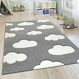 Paco Home Kids Rug with Clouds in Pastel Colors for Childrens Room or Nursery