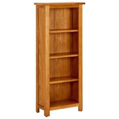 vidaXL 4-Tier Bookcase 17.7"x8.6"x43.3" Solid Oak Wood