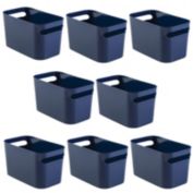 mDesign Plastic Bathroom Vanity Storage Organizer Bin, 10" Long, 8 Pack