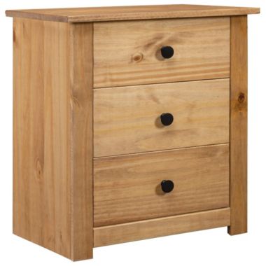 vidaXL Bedside Cabinet 18.1"x15.7"x22.4" Pinewood Panama Range. View a larger version of this product image.