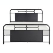 Lazzara Home Escher Mottled Silver Metal Frame Queen Platform Bed