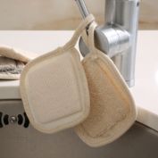 Grand Fusion Compostable Non Scratch Dish Scrubber Pads To Get Dishes Cleaner, 3 Pack