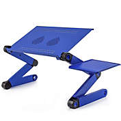 RAINBEAN 16.5 in. Foldable And Portable Blue Desk Stand with Double CPU USB Cooling Fan
