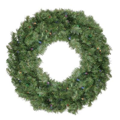 Cordless Light w/Timer Genuine MacKenzie Child  Ribbon 23" Christmas Wreath 