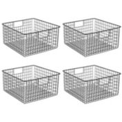 mDesign Metal Wire Food Storage Organizer Bin
