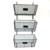 Kitcheniva 3-Piece Wall Mounted Metal Fruit Magazine Basket