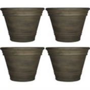 Sunnydaze Franklin Outdoor Flower Pot Planter - Sable - 20-Inch - 4-Pack