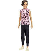 Barbie Ken Fashionistas Doll #193, Rooted Brown Hair, Lightning Bolt Hoodie & Black Pants
