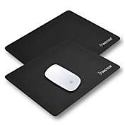Insten [2 Pack] Soft Silicone Standard Mouse Pad for Optical/ Trackball Mouse Mice - Durable & Light Weight for Laptop Computer & PC, Black