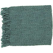 CC Home Furnishings 51" x 71" Belle Vie Dark Teal Wool Throw Blanket