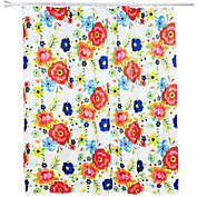 Juvale Floral Shower Curtain Set with 12 Hooks, Flower Bathroom Decor (70 x 71 in)