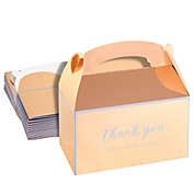 Sparkle and Bash Rose Gold Thank You Party Favor Gable Boxes for Wedding, Birthday Party (24 Pack)