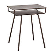 mDesign Modern Rectangle 2-Tier Accent Metal Side Shelf Table