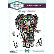 Creative Expressions Designer Boutique Doodle Elephant 6 in x 4 in Clear Stamp Set