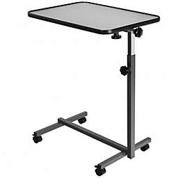 Costway Gray Overbed Rolling Table Food Tray