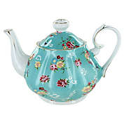 Shabby Rose Turquoise Porcelain - 5 Cup Teapot by Coastline Imports