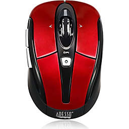 Adesso - Mouse Wireless Nano S60R 6 Buttons 4 Way Tilting Programmable Buttons up to 1600dpi PC/Mac