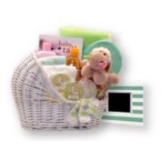 GBDS Welcome Baby Bassinet New Baby Basket-Yellow/Teal - baby bath set -  new baby gift basket