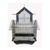 YML  A1144BLK Pagoda Top Bird Cage with Removable Plastic Tray, Black - Small