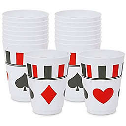 Sparkle and Bash 16 oz Plastic Poker Tumbler Cups, Casino Party Decorations (16 Pack)