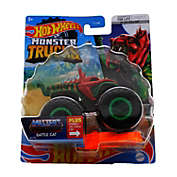 Hot Wheels Monster Trucks 1 64 Scale Battle Cat 61/75, Includes Connect and Crash Car