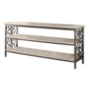 Lexicon Home Decorative Sofa Table / Tv Stand with Faux Marble Top