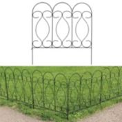Sunnydaze Outdoor Lawn and Garden Metal Traditional Style Decorative Border Fence Panel Set - 10&#39; - Black - 5pk