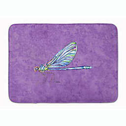 Caroline's Treasures Dragonfly on Purple Machine Washable Memory Foam Mat 27 x 19
