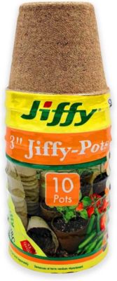 Jiffy Round Growing Medium Fertilizer Pots, 3" (10 Pack)