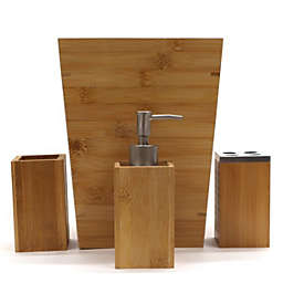 Redmon  Bamboo 4 PC Bathroom Accessory Set