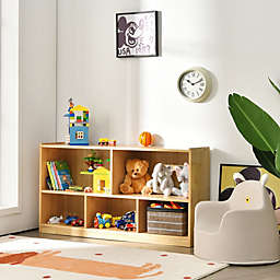 Kitcheniva 5-Section Kids Bookcase & Toy Storage School Classroom Wood Storage Cabinet