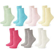 Zodaca Colorful Fuzzy Socks for Women (US Size 9-11, 7 Pairs)
