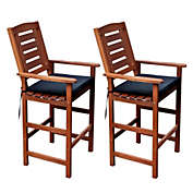 CorLiving Miramar Cinnamon Brown Hardwood Outdoor Bar Height Chairs