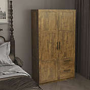 Yeah Depot High wardrobe and kitchen cabinet with 2 doors, 2 drawers and 5 storage spaces,walnut