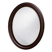 Homeroots Bed & Bath Oval Oil Rubbed Bronze Mirror with Wooden Grooves Frame