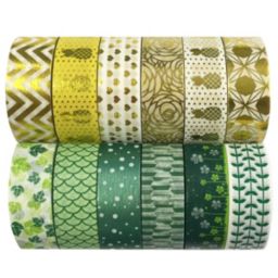 Wrapables  Washi Tapes Decorative Masking Tapes, Set of 12
