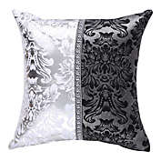 PiccoCasa Throw Pillow Cover Square Bolster Pillow Cases Shells for Couch Sofa Home Decoration Vintage Floral Printed, Black, Silver, 18"x18"