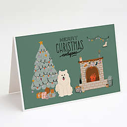 Caroline's Treasures Samoyed Christmas Everyone Greeting Cards and Envelopes Pack of 8 7 x 5
