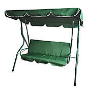 Northlight 3-Seater Outdoor Patio Swing with Adjustable Canopy - Green