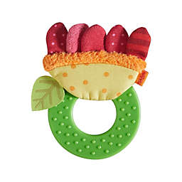 HABA Teether Chomp Champ Flower Teether - Soft Activity Toy with Crackling Foil Petals & Plastic Teething Ring