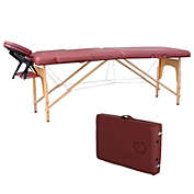 Kitcheniva 84" Wine red Folding Massage Table Portable