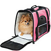 Kitcheniva 7x8x11.5 Pet Carrier Soft Sided Comfort Bag Travel Tote Case Pink